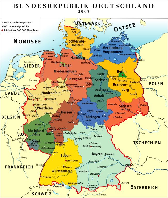 German States - Basic facts, photos & map of the states of Germany