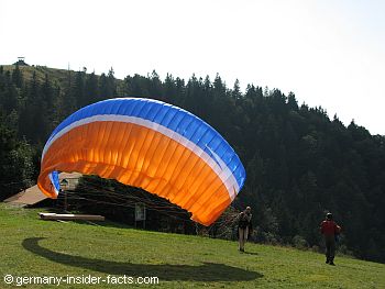 paragliders getting ready to start