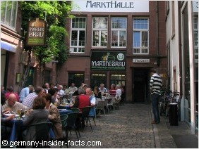 small lane with outdoor eating
