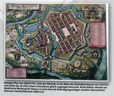 Old city map of Hanau