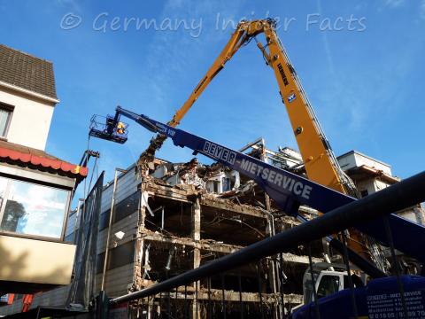 demolition of a house close up