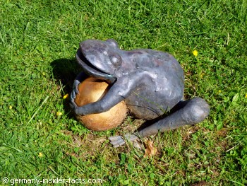 frog with a golden ball