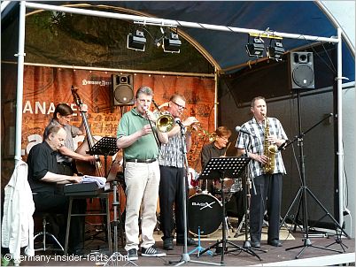 musicians on a stage