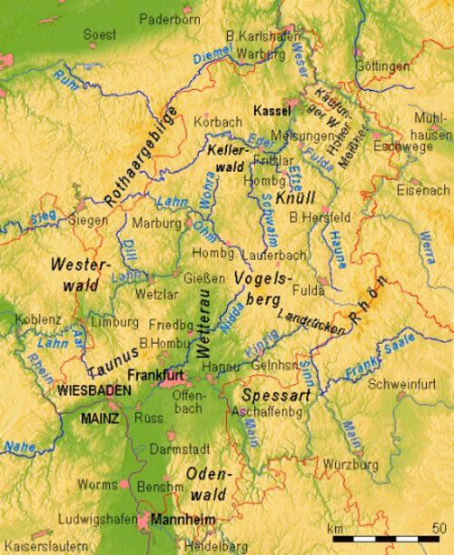 hessen germany map