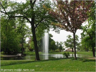 park with a fountain