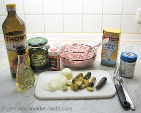 What you need for a Wurstsalat wurstsalat ingredients
