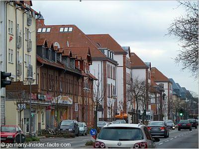Hutier Kaserne in the distance (left with grey roofs)