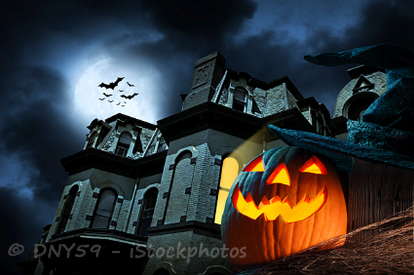 A Halloween Castle with pumpkin A Halloween Castle with pumpkin